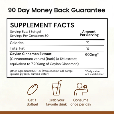 Ceylon Cinnamon — 7,200mg Equivalent with MCT Oil